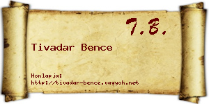 Tivadar Bence névjegykártya